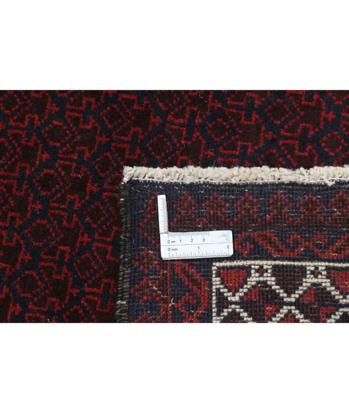 Red Afghan Baluchi Rug 2' 10" x 4' 10" Hand-Knotted | No. AT80861