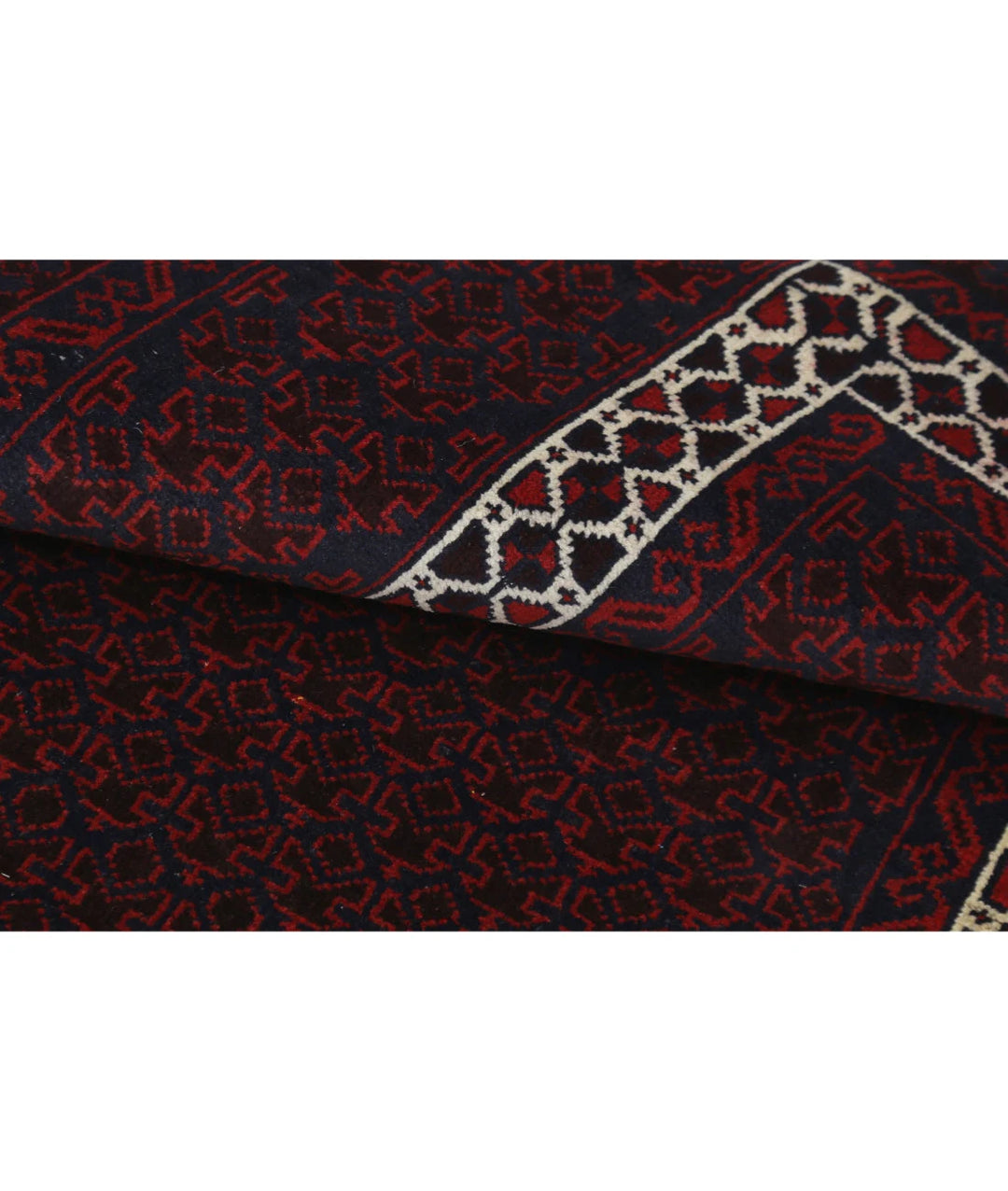 Red Afghan Baluchi Rug 2' 10" x 4' 10" Hand-Knotted | No. AT80861