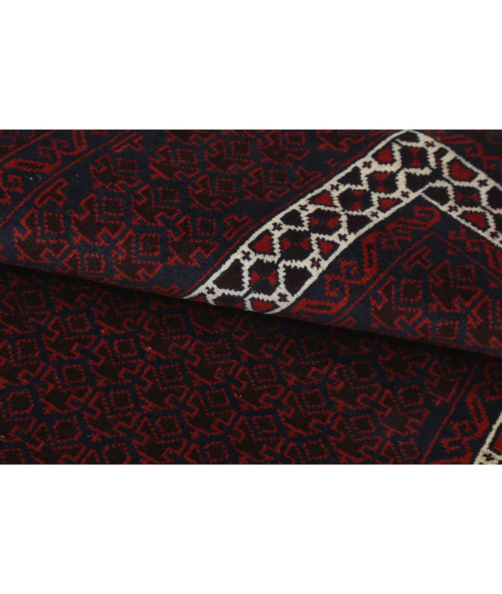 Red Afghan Baluchi Rug 2' 10" x 4' 10" Hand-Knotted | No. AT80861