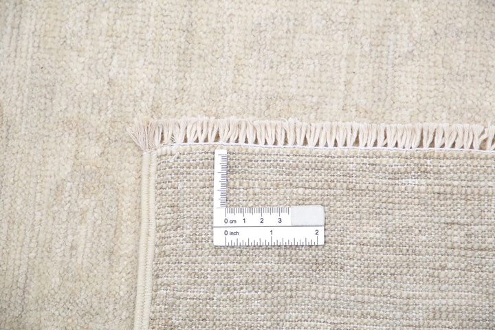 Ivory Afghan Khotan Rug 5' 11" x 8' 8" Hand-Knotted | No. AT80873