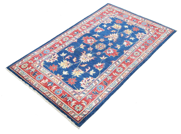 Blue Afghan Oriental Rug 3' 0" x 5' 0" Hand-Knotted | No. AT80988