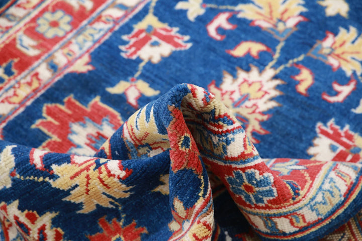 Blue Afghan Oriental Rug 3' 0" x 5' 0" Hand-Knotted field