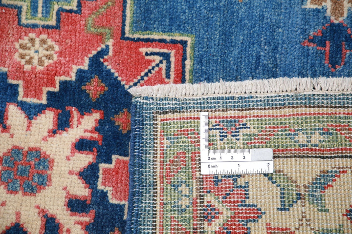 Afghan Kazak Rug 3' 2" x 4' 9" Hand-Knotted | No. AT81007