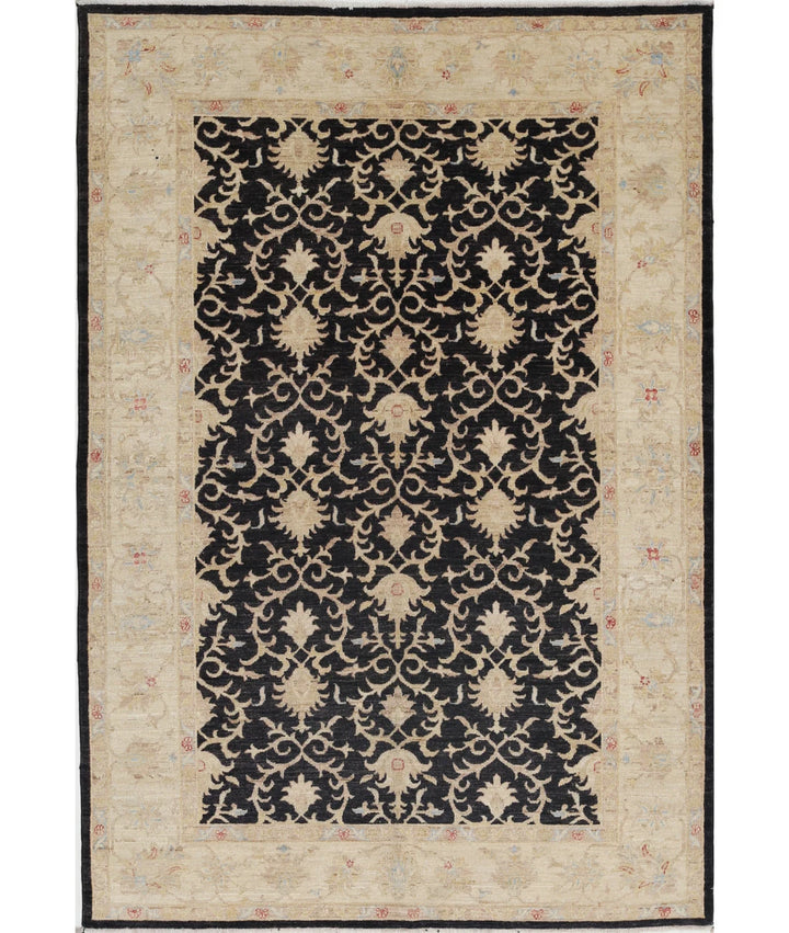 Afghan Ziegler Rug 5'6" x 8'0" Hand-Knotted | No. AT81232