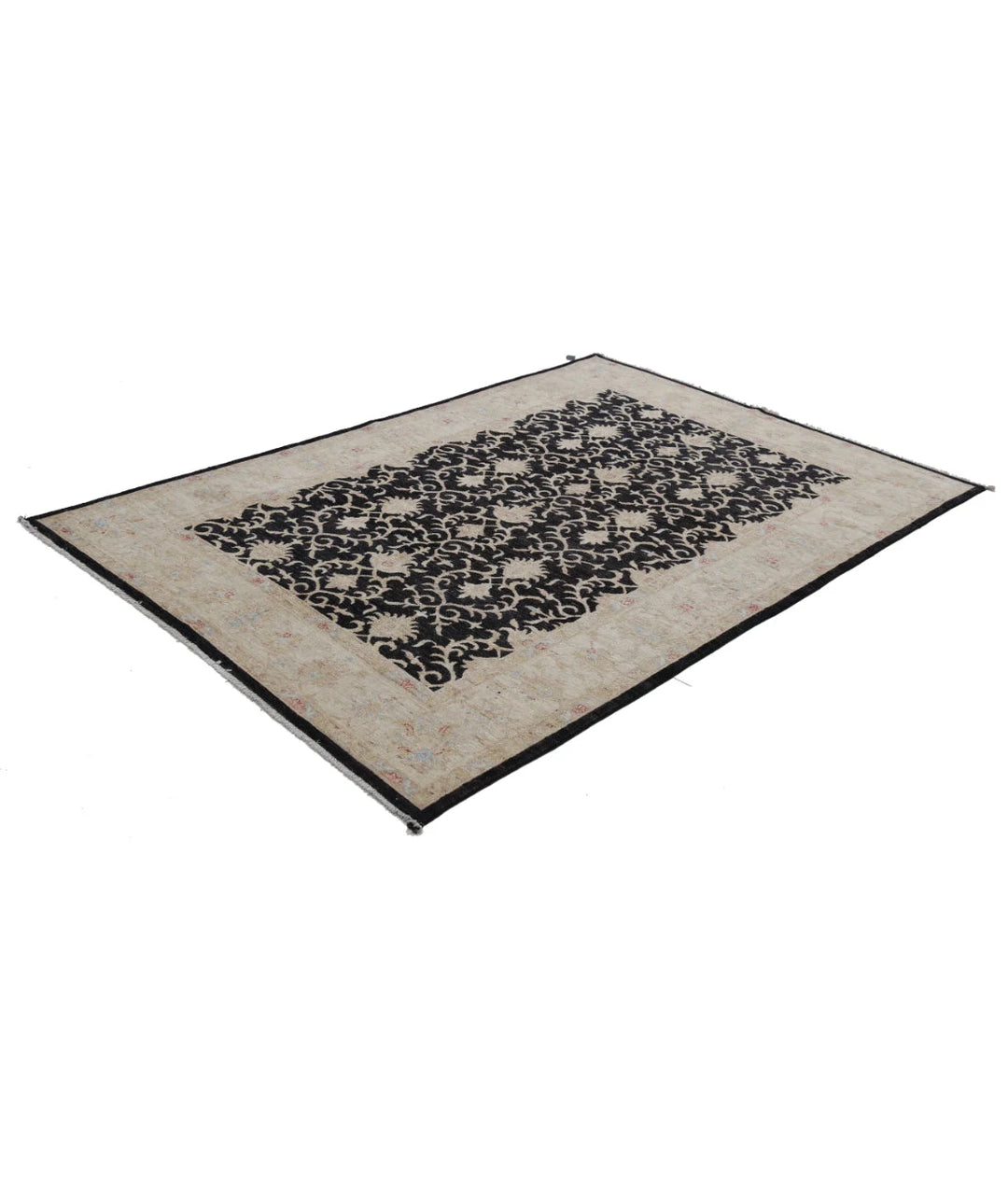 Afghan Ziegler Rug 5'6" x 8'0" Hand-Knotted | No. AT81232