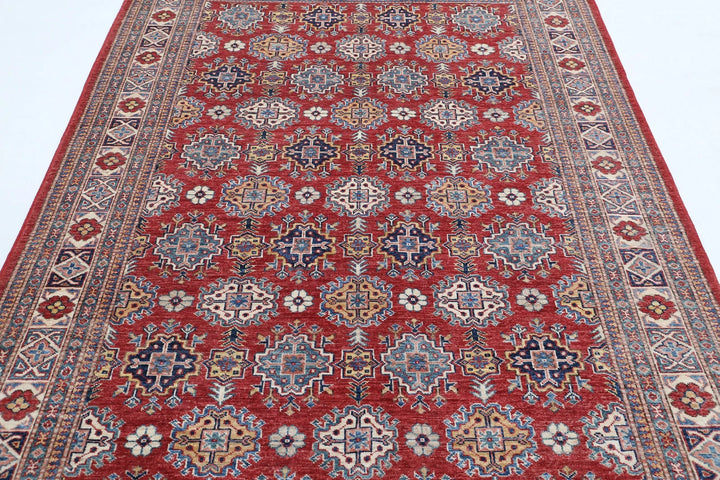 Afghan Royal Kazak Rug 5' 4" x 8' 2" Hand-Knotted | No. AT81279