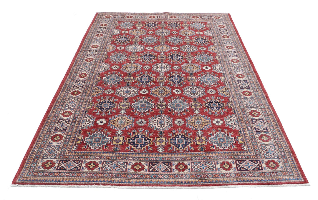 Afghan Royal Kazak Rug 5' 4" x 8' 2" Hand-Knotted | No. AT81279