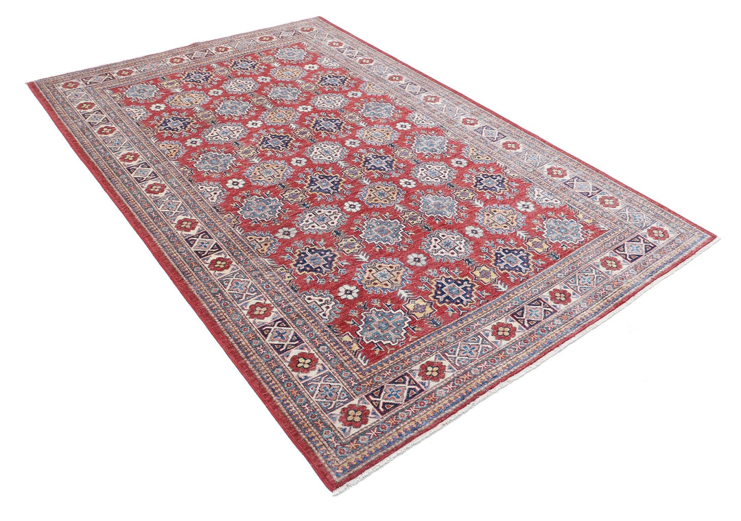 Afghan Royal Kazak Rug 5' 4" x 8' 2" Hand-Knotted | No. AT81279