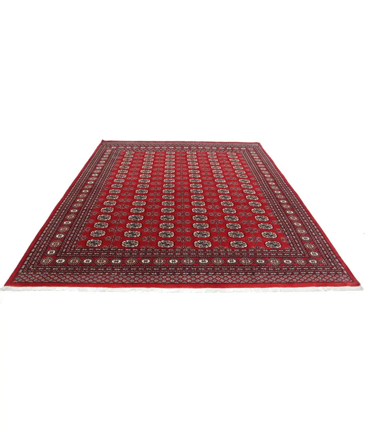 Red Pakistani Bokhara Rug 8' 1" x 9' 10" Hand-Knotted | No. AT81287