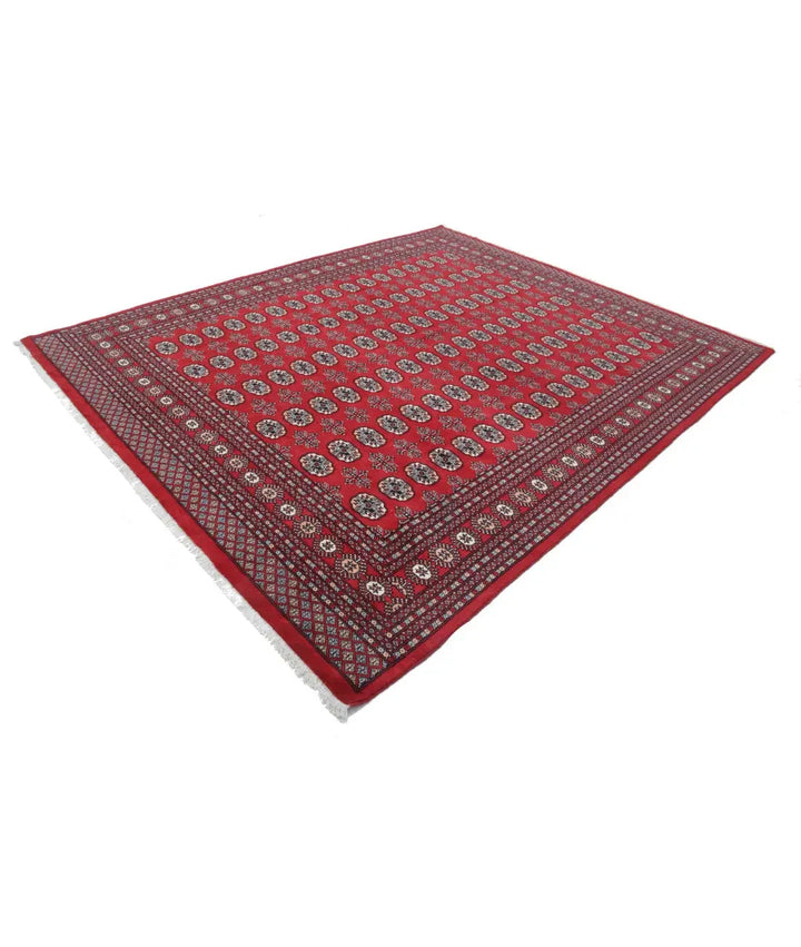 Red Pakistani Bokhara Rug 8' 1" x 9' 10" Hand-Knotted | No. AT81287