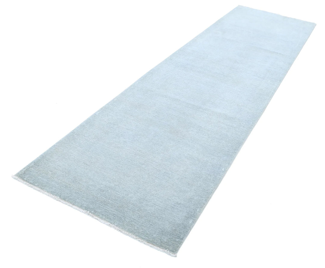 Grey Afghan Overdye Rug 3' 1" x 11' 1" Hand-Knotted | No. AT81333