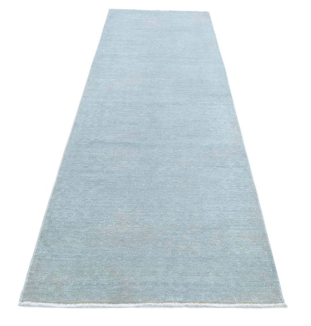 Grey Afghan Overdye Rug 3' 1" x 11' 1" Hand-Knotted | No. AT81333