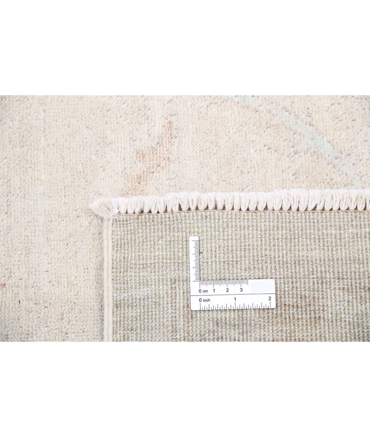 Ivory Afghan Tabriz Rug 10' 4" x 13' 7" Hand-Knotted | No. AT81364
