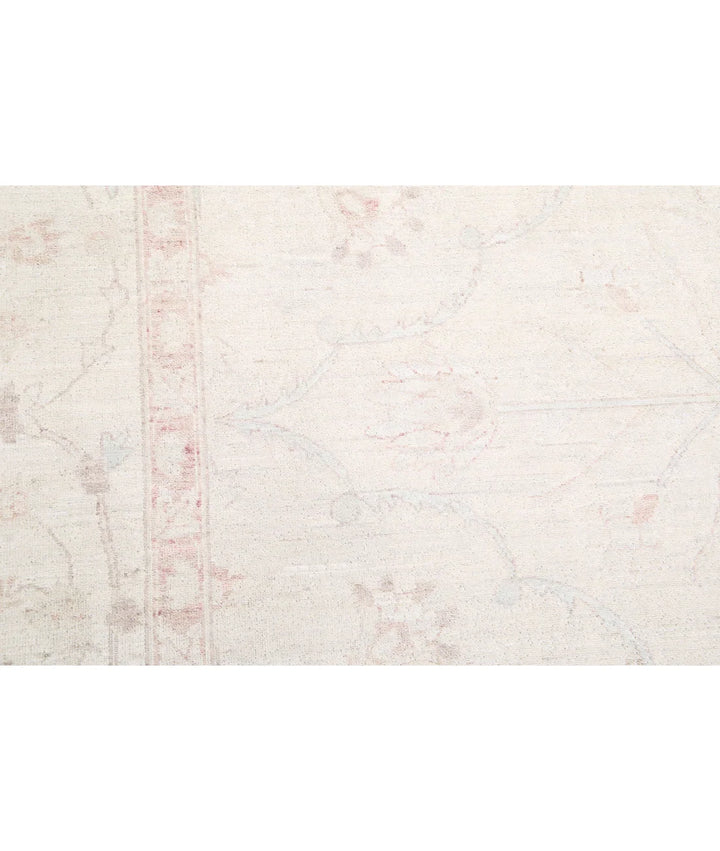 Ivory Afghan Tabriz Rug 10' 4" x 13' 7" Hand-Knotted | No. AT81364