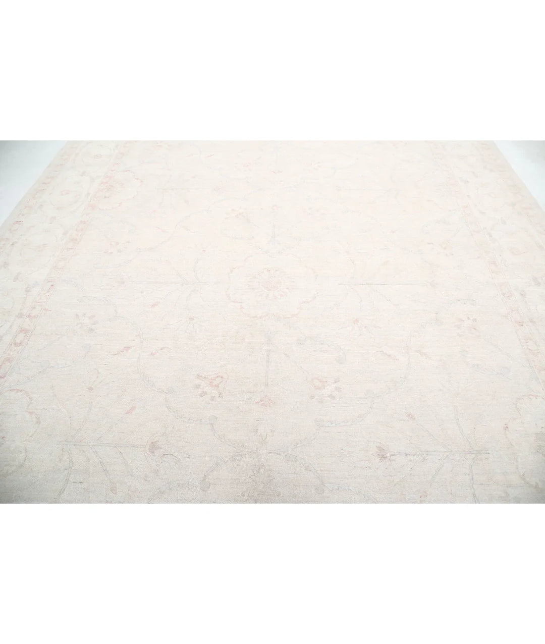 Ivory Afghan Tabriz Rug 10' 4" x 13' 7" Hand-Knotted | No. AT81364