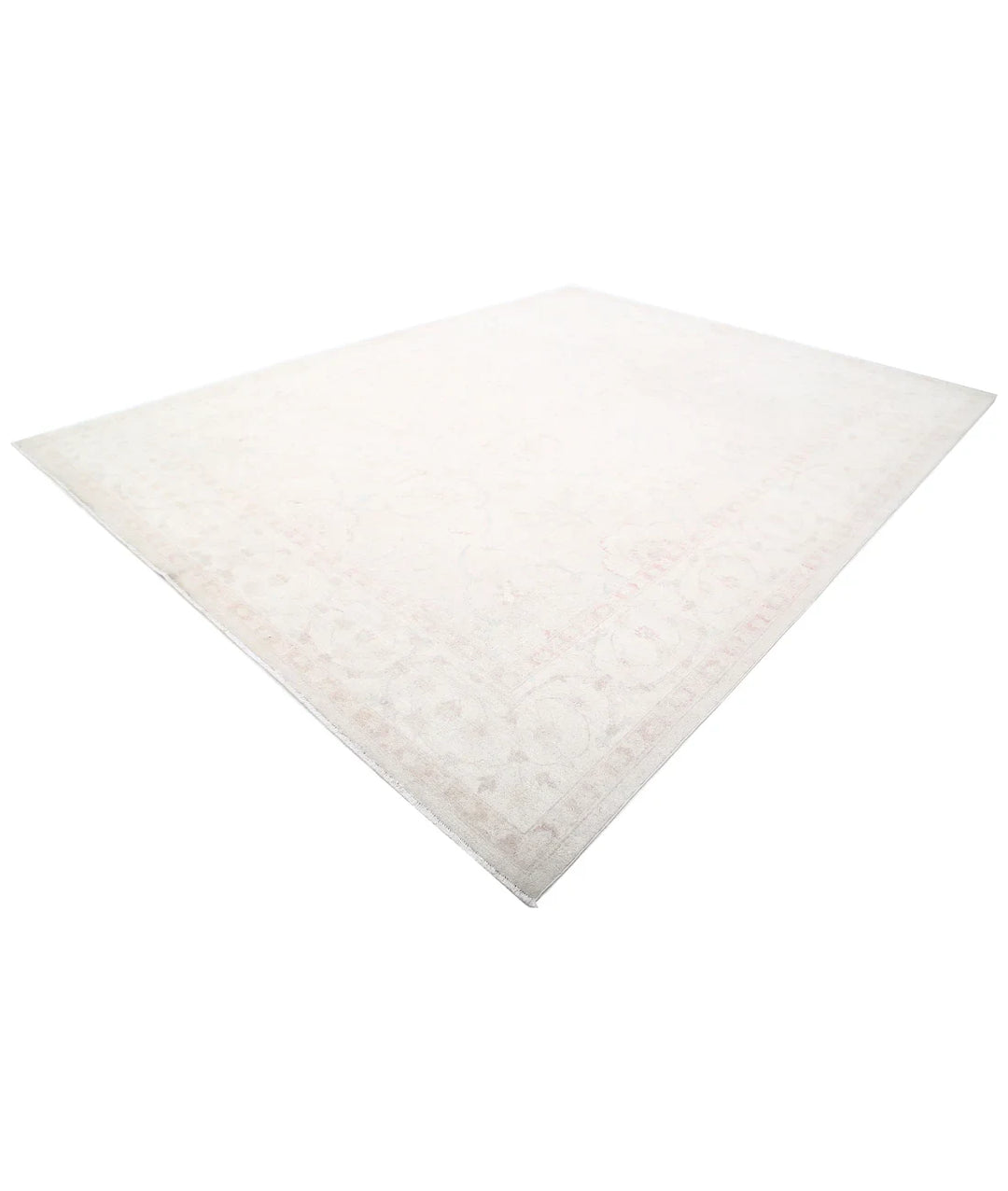Ivory Afghan Tabriz Rug 10' 4" x 13' 7" Hand-Knotted | No. AT81364