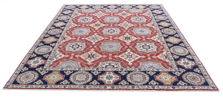 Red Afghan Ziegler Rug 8' 2" x 9' 9" Hand-Knotted | No. AT81395