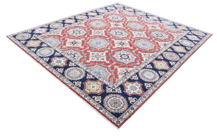 Red Afghan Ziegler Rug 8' 2" x 9' 9" Hand-Knotted | No. AT81395