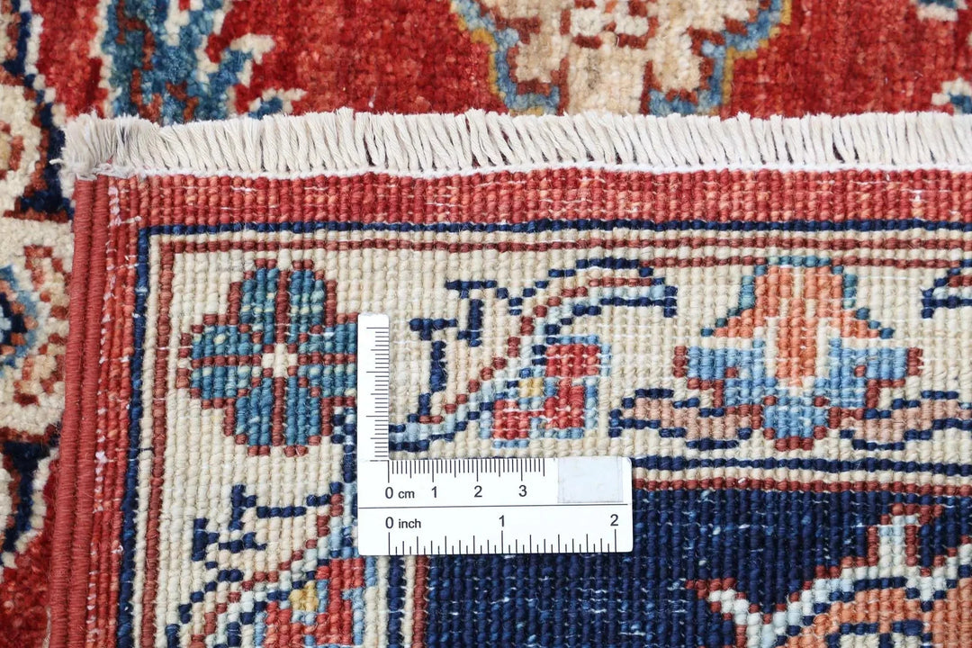 Red Afghan Ziegler Rug 8' 2" x 9' 9" Hand-Knotted | No. AT81395