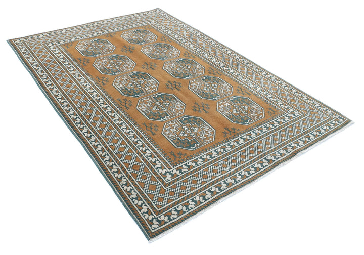 Afghan Revival Rug 5' 6" x 7' 11" Hand-Knotted | No. AT81598