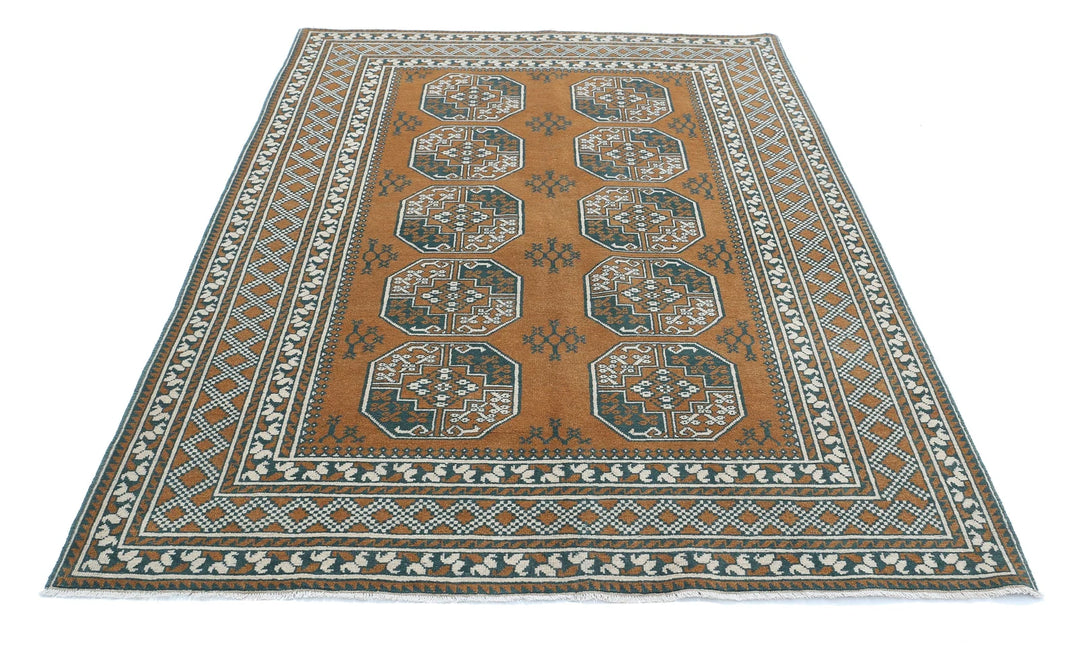 Afghan Revival Rug 5' 6" x 7' 11" Hand-Knotted | No. AT81598