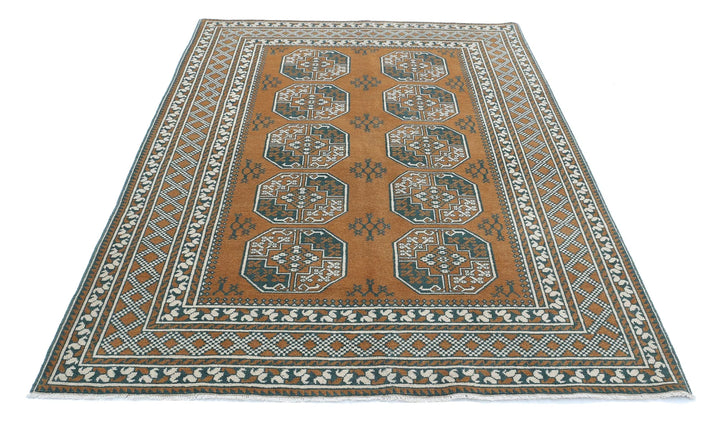 Afghan Revival Rug 5' 6" x 7' 11" Hand-Knotted | No. AT81598