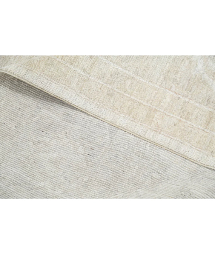 Ivory Afghan Tabriz Rug 8' 1" x 9' 7" Hand-Knotted | No. AT81648