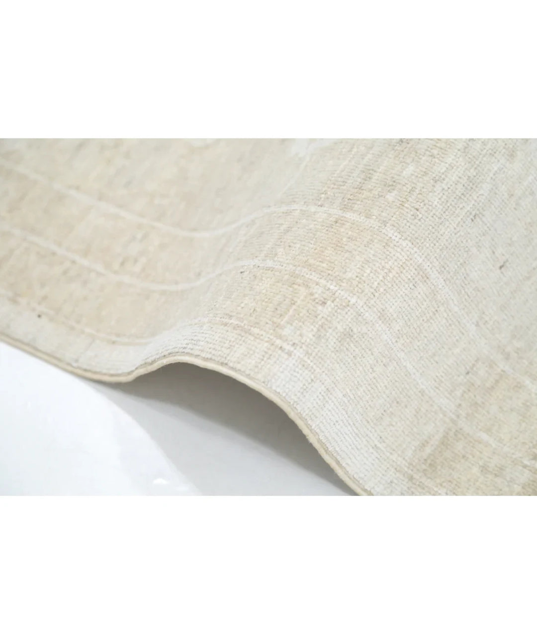 Ivory Afghan Tabriz Rug 8' 1" x 9' 7" Hand-Knotted | No. AT81648