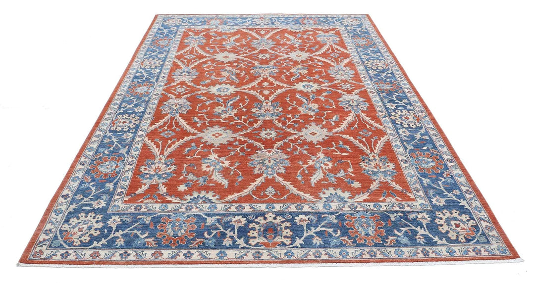 Afghan Ziegler Farhan Rug 6' 6" x 9' 5" Hand-Knotted | No. AT81677