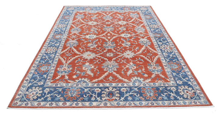 Afghan Ziegler Farhan Rug 6' 6" x 9' 5" Hand-Knotted | No. AT81677