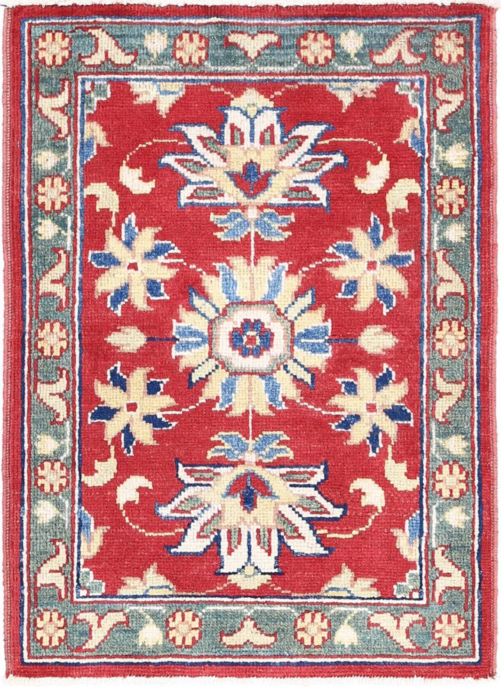 Red Afghan Oriental Rug 2'1" x 2'9" Hand-Knotted | No. AT81698