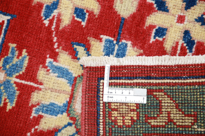 Red Afghan Oriental Rug 2'1" x 2'9" Hand-Knotted detail