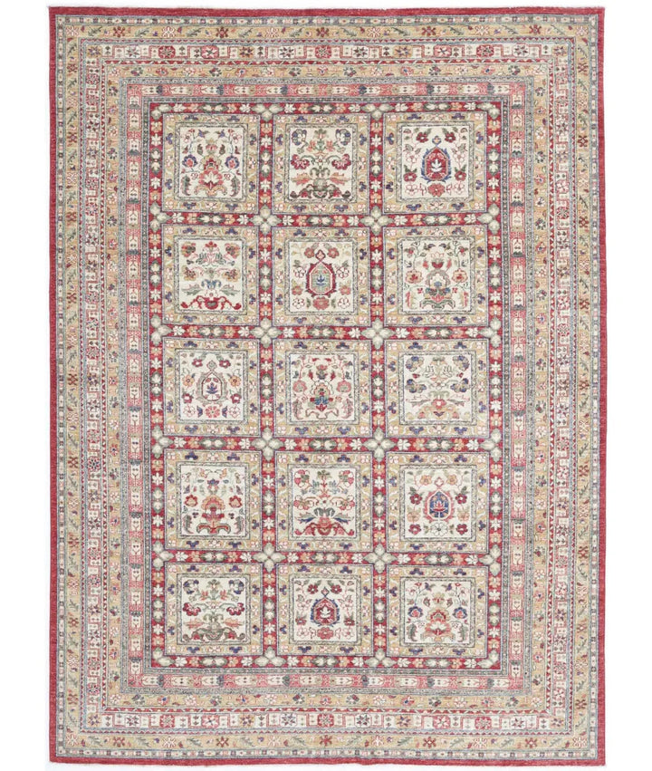 Afghan Bakhtiari Rug 6' 10" x 9' 7" Hand-Knotted | No. AT81720