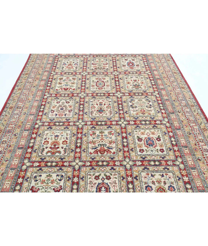 Afghan Bakhtiari Rug 6' 10" x 9' 7" Hand-Knotted | No. AT81720