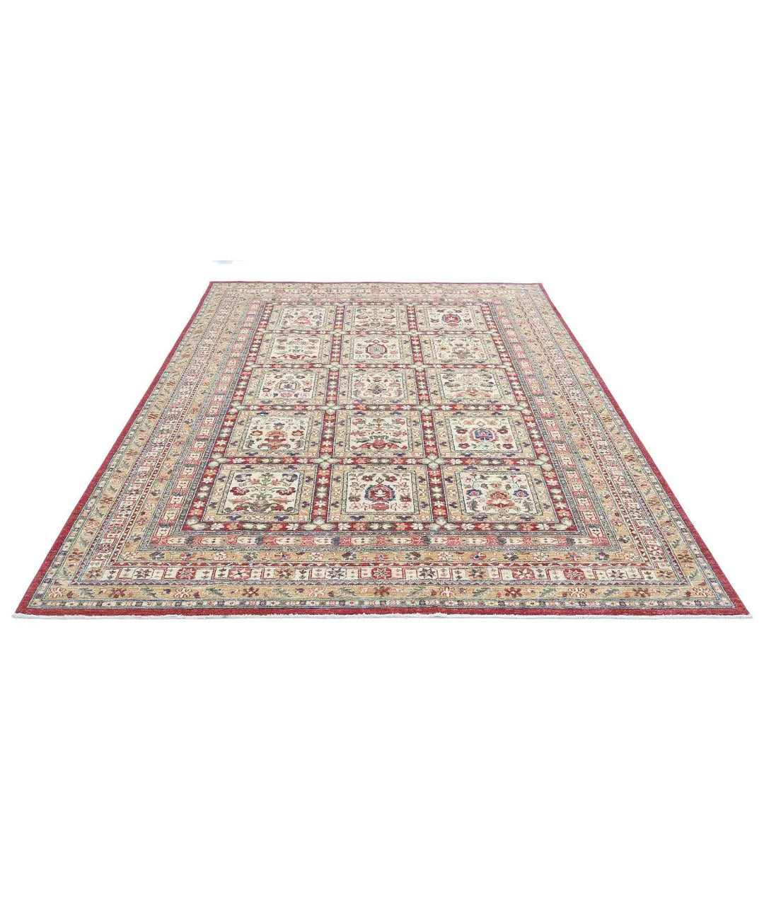 Afghan Bakhtiari Rug 6' 10" x 9' 7" Hand-Knotted | No. AT81720