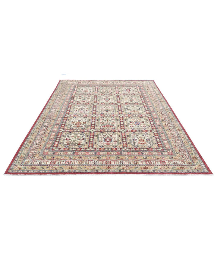 Afghan Bakhtiari Rug 6' 10" x 9' 7" Hand-Knotted | No. AT81720