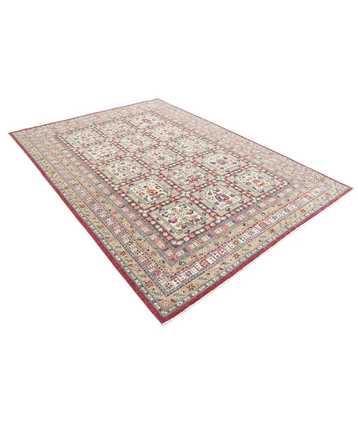 Afghan Bakhtiari Rug 6' 10" x 9' 7" Hand-Knotted | No. AT81720