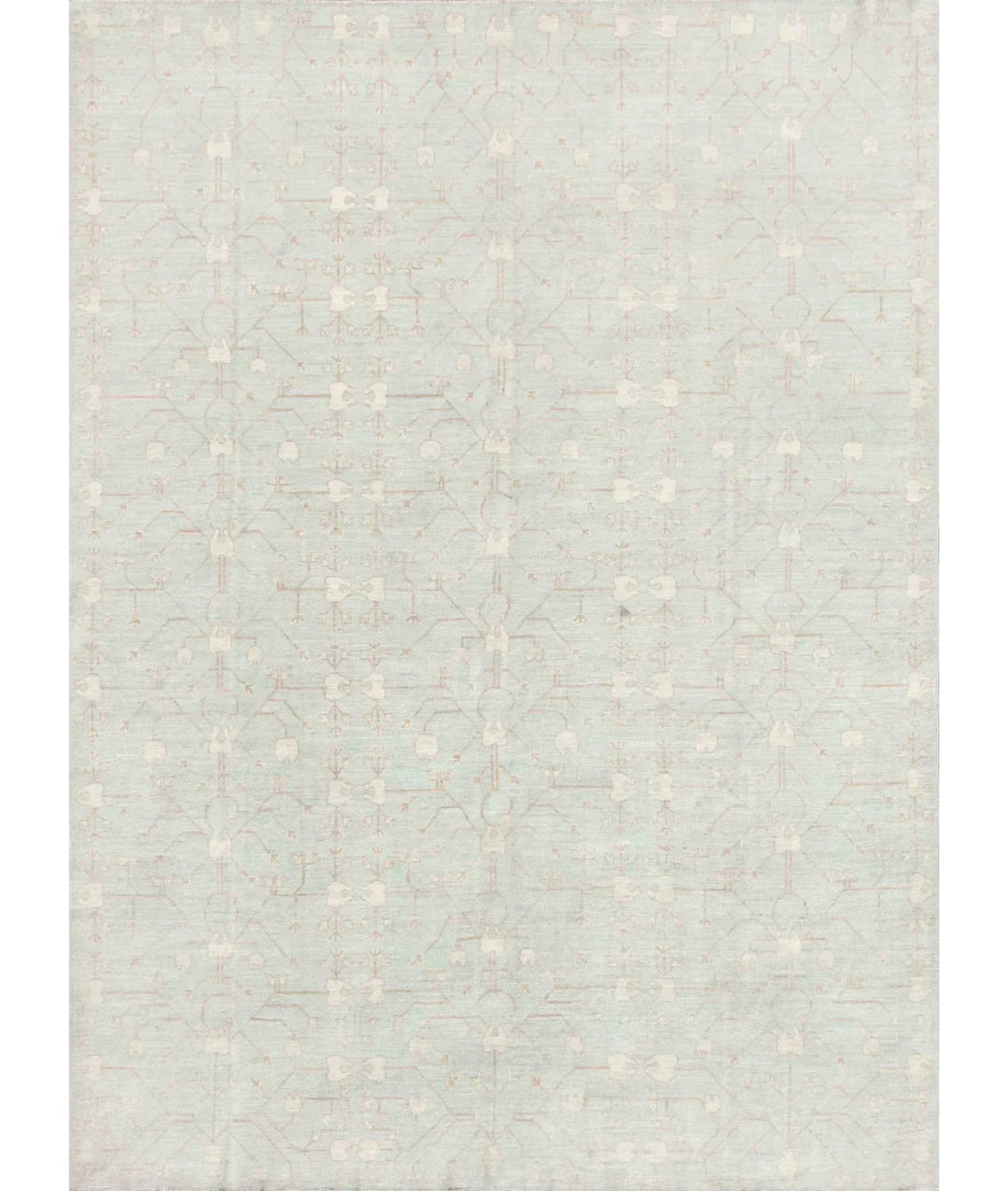 Teal Indian Ziegler Rug 9' 0" x 12' 1" Hand-Knotted | No. AT81744