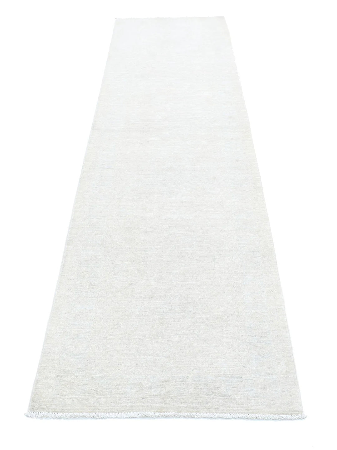 Ivory Afghan Serenity Rug 2' 5" x 10' 1" Hand-Knotted | No. AT81789