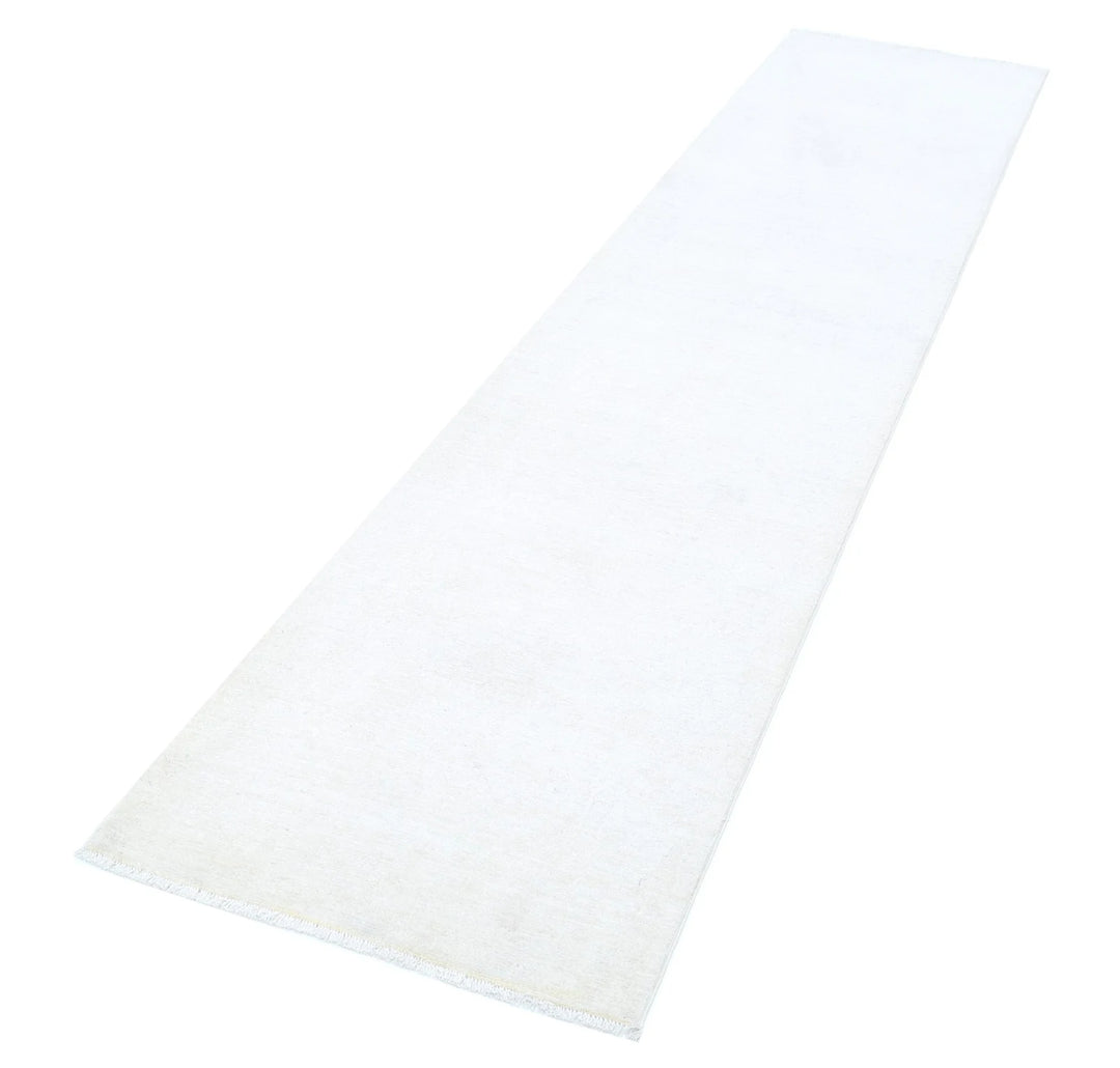 Ivory Afghan Serenity Rug 2' 5" x 10' 1" Hand-Knotted | No. AT81789