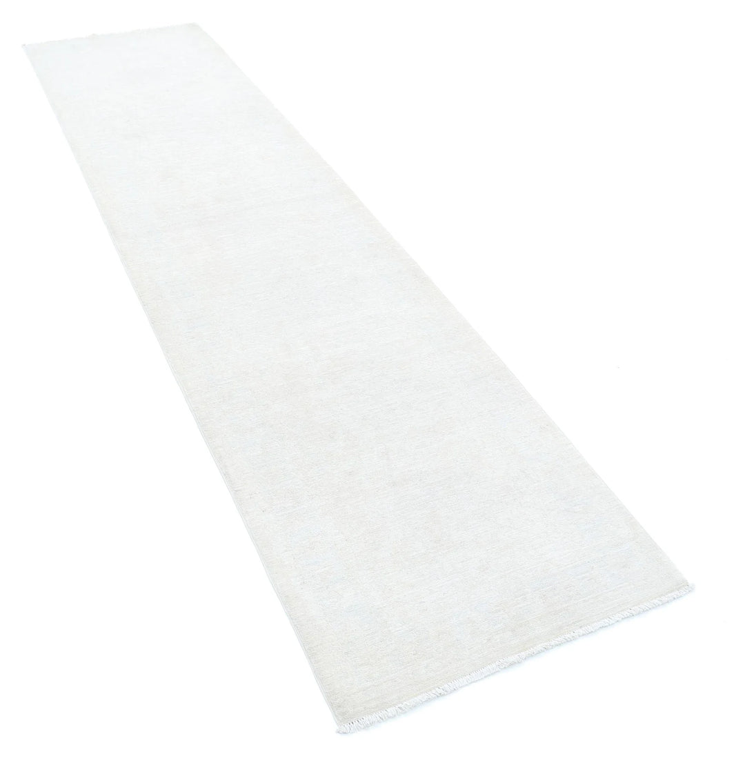 Ivory Afghan Serenity Rug 2' 5" x 10' 1" Hand-Knotted | No. AT81789