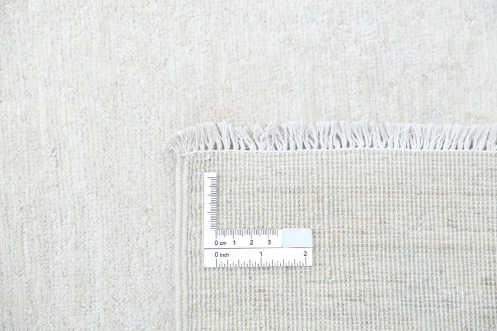 Ivory Afghan Serenity Rug 2' 5" x 10' 1" Hand-Knotted | No. AT81789