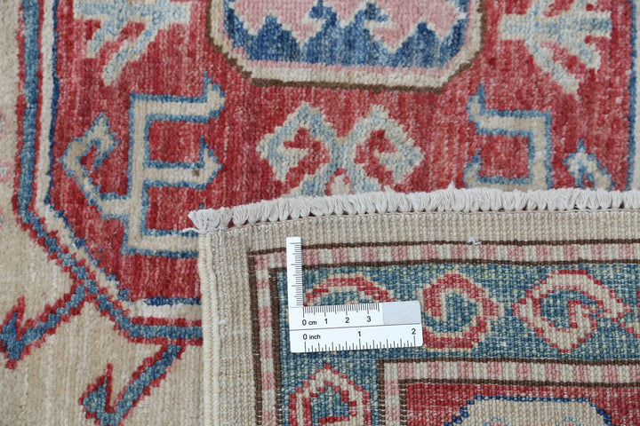 Afghan Royal Kazak Rug 4' 8" x 5' 11" Hand-Knotted | No. AT81844