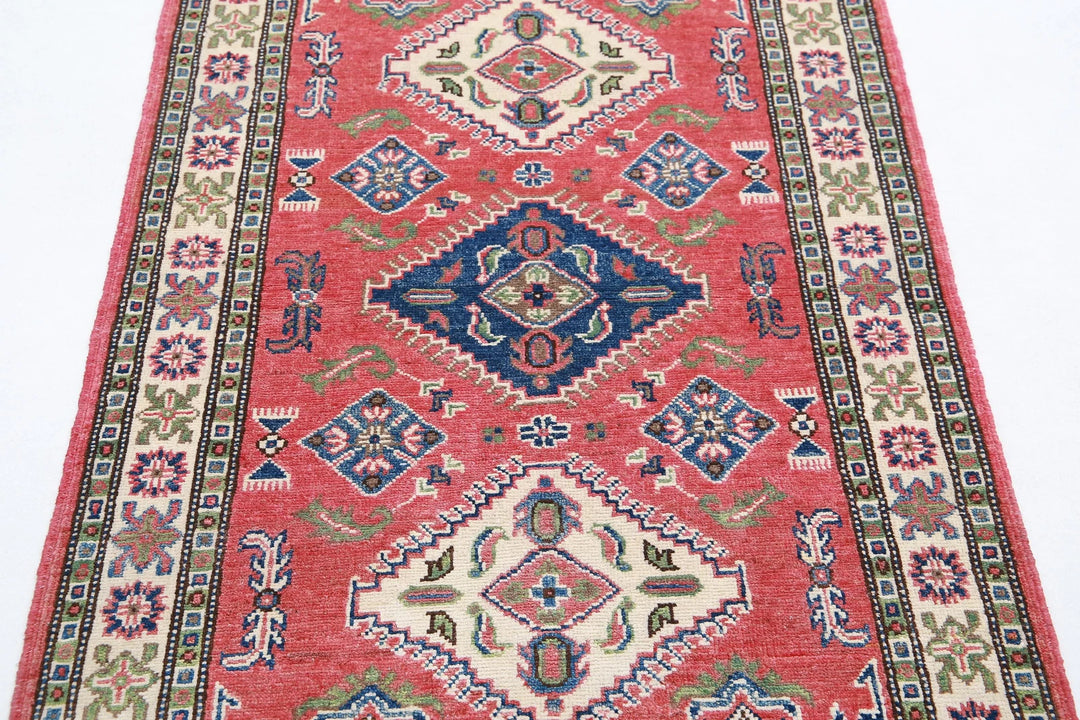Afghan Kazak Rug 3' 0" x 5' 0" Hand-Knotted | No. AT81984