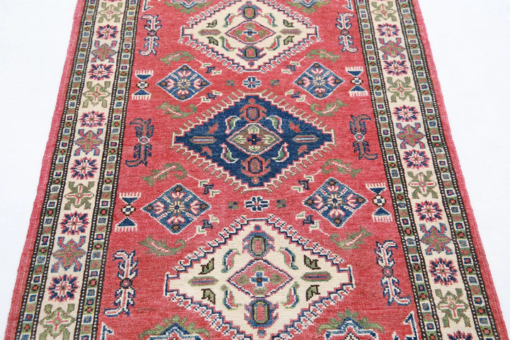 Afghan Kazak Rug 3' 0" x 5' 0" Hand-Knotted | No. AT81984
