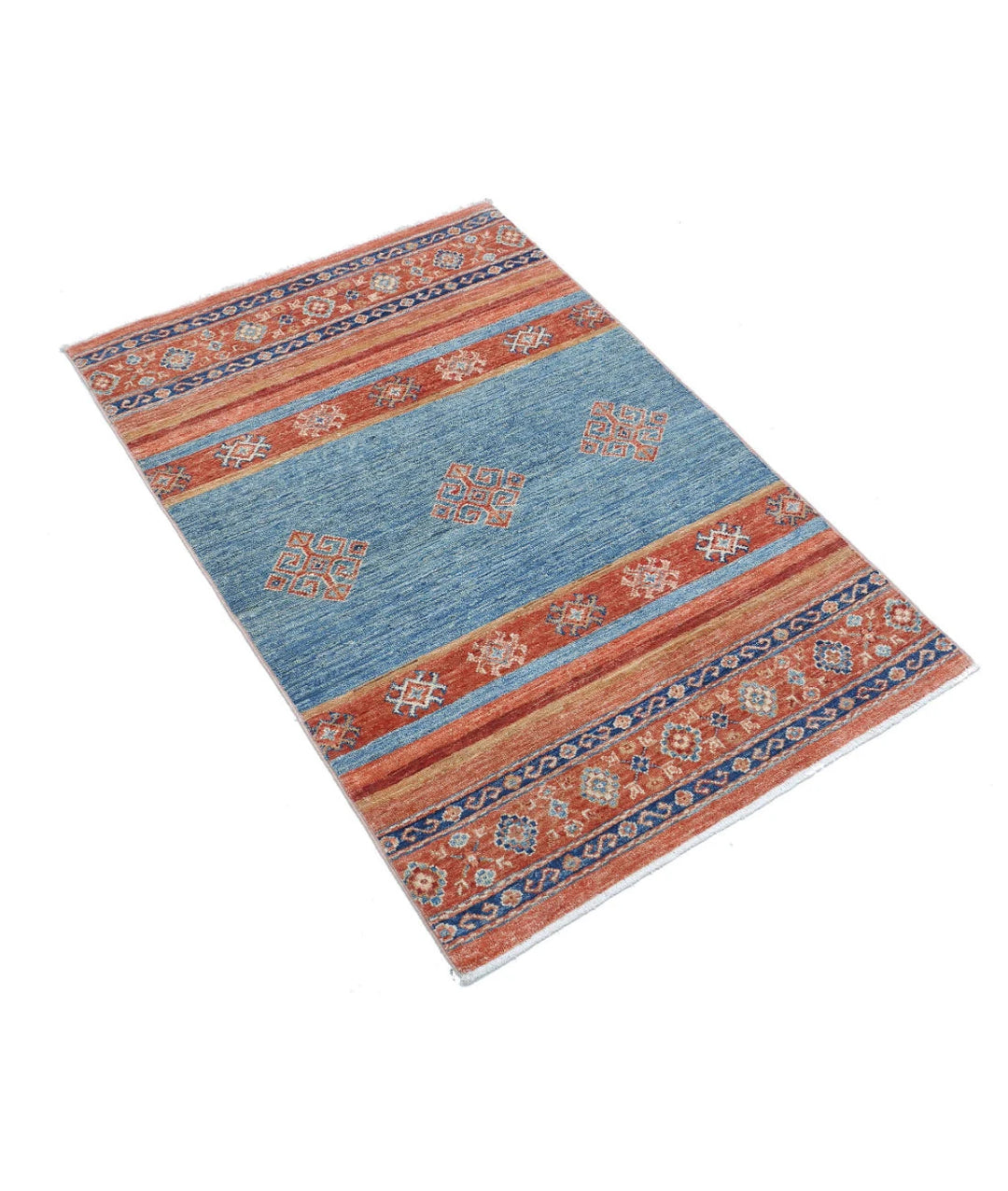 Afghan Khurjeen Rug 2' 7" x 3' 11" Hand-Knotted | No. AT81989
