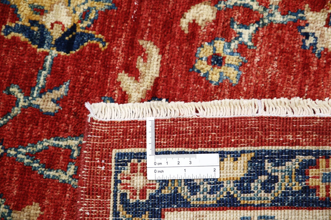 Red Afghan Ziegler Rug 5' 7" x 8' 1" Hand-Knotted | No. AT81993