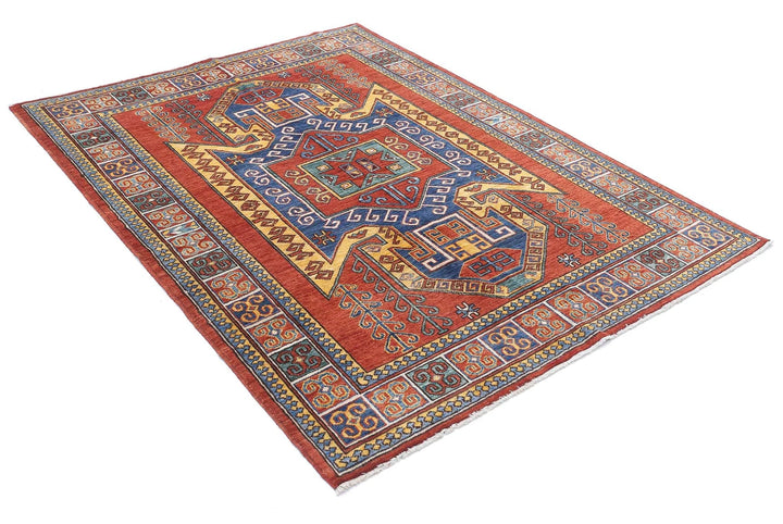 Afghan Humna Rug 4' 10" x 6' 7" Hand-Knotted | No. AT82076