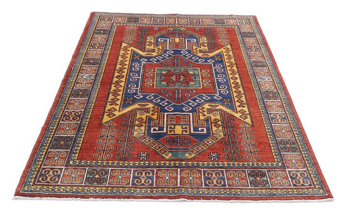 Afghan Humna Rug 4' 10" x 6' 7" Hand-Knotted | No. AT82076