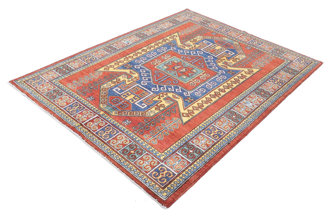 Afghan Humna Rug 4' 10" x 6' 7" Hand-Knotted | No. AT82076